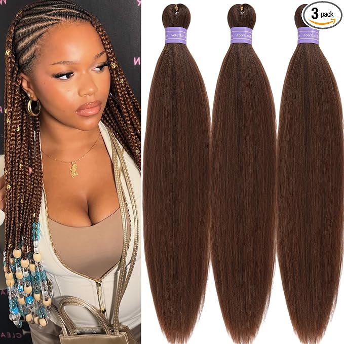 Mixed Brown Braiding Hair Pre Stretched