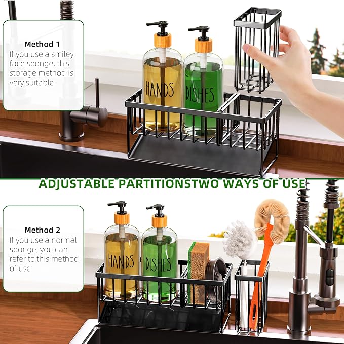 Black Sponge Holder + Clear Bottle