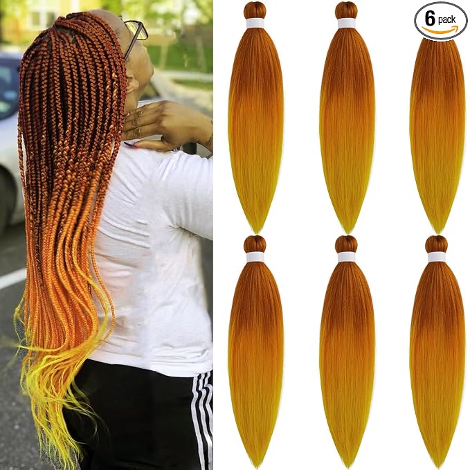 Ginger Golden Ombre Braiding Hair 6 Packs
