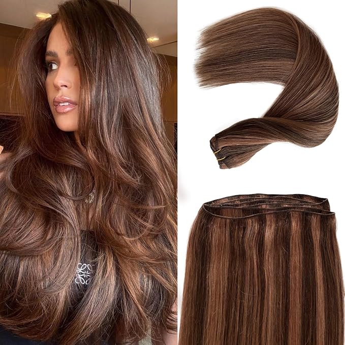 #4P30 Medium Brown and Auburn Highlights