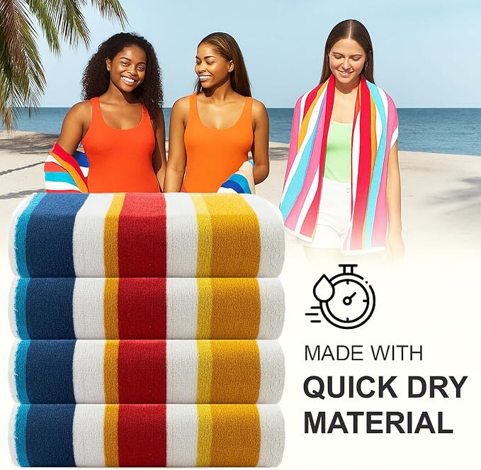 Bora Bora Beach Towel, 4 Pieces - Yellow