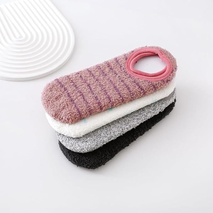 Gray/Light Gray/White/Dark Pink 4pairs