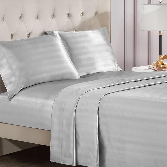 Grey Damask Stripe
