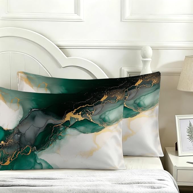Abstract Green and Gold Marble
