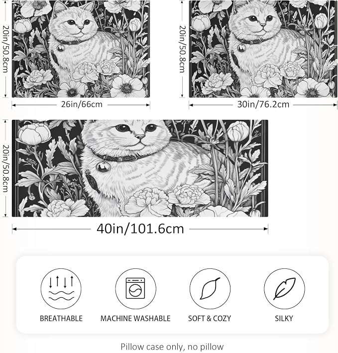 Scottish Fold Ink Peonies Black