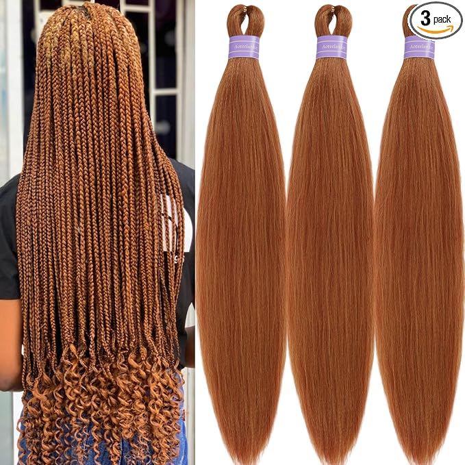 Mixed Amber Braiding Hair Pre Stretched