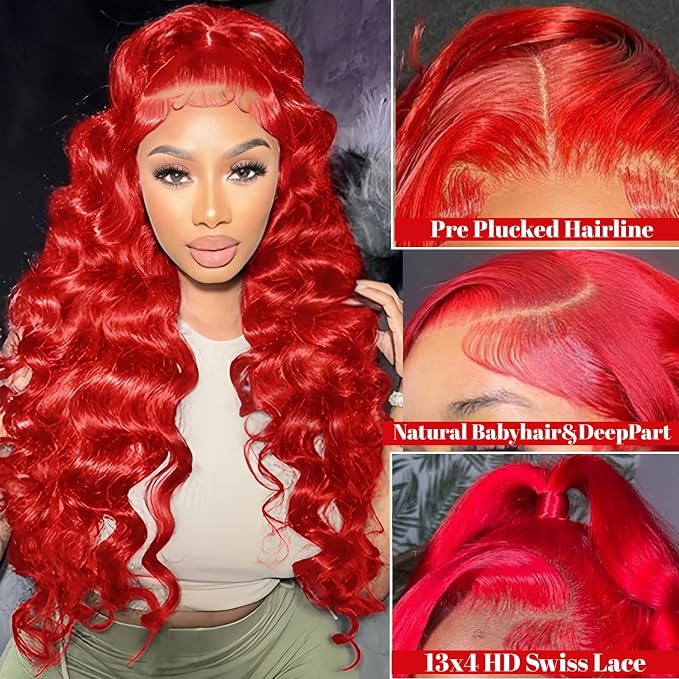 Red Wig Human Hair