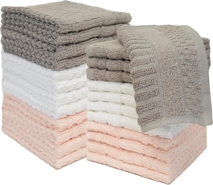 Light Grey, White & Pink