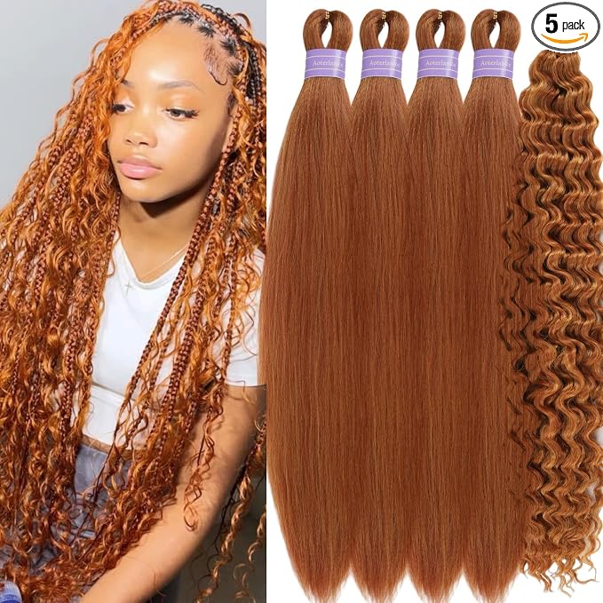 Mixed Amber Braiding Hair with Boho Curls