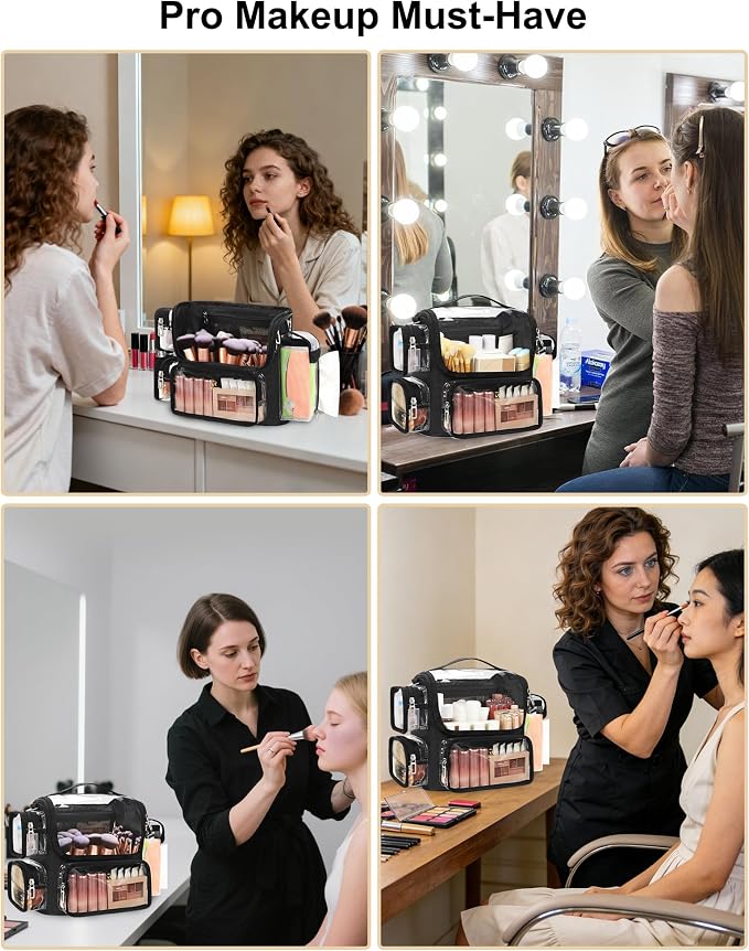 Black-Clear Makeup Brush Bag