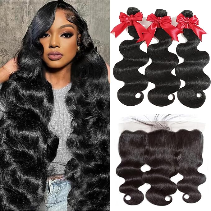 body wave bundles with 13x4 frontal