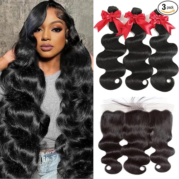 body wave bundles with 13x4 frontal