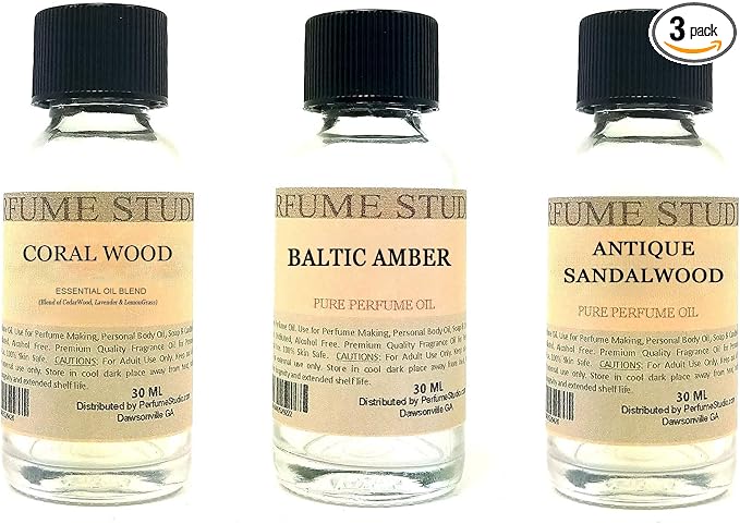 Coral Wood, Baltic Amber, Antique Sandalwood