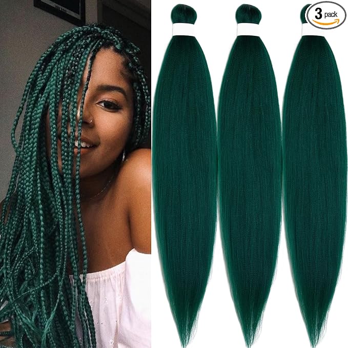 Dark Green Braiding Hair 3 Packs