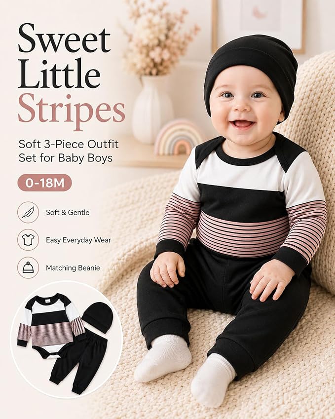 Black Beige Stripe