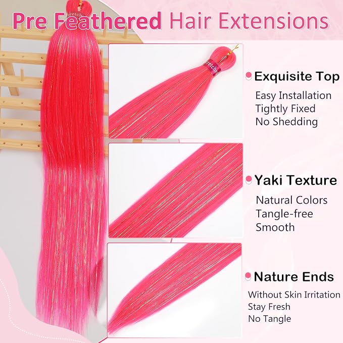 hot pink with tinsel