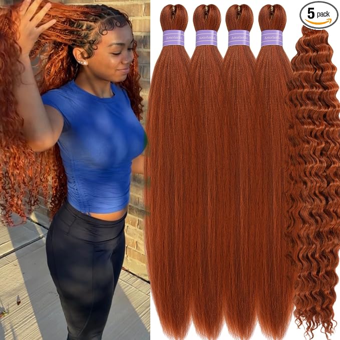 Mixed Copper Brown Braiding Hair with Boho Curls