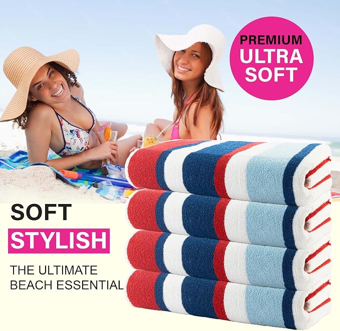 Bora Bora Beach Towel, 4 Pieces - Red