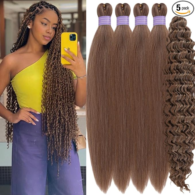 Mixed Honey Brown Blonde Braiding Hair with Boho Curls
