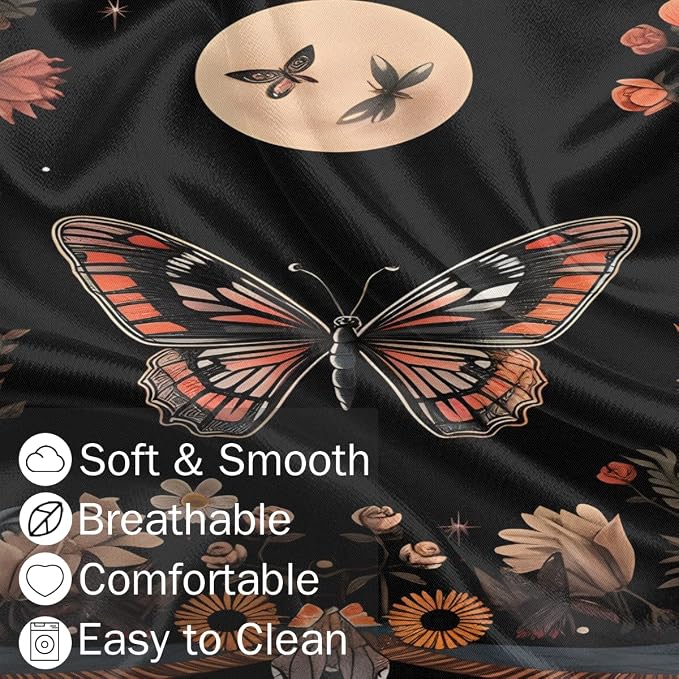 Butterfly Floral Moon Print