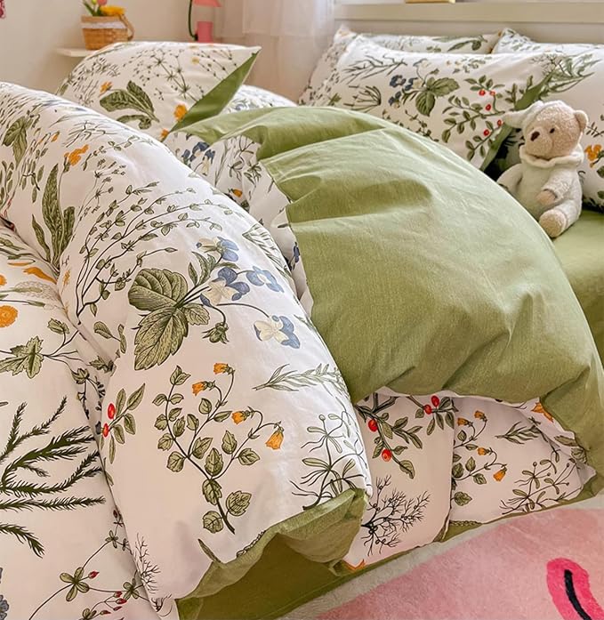 Floral White Green