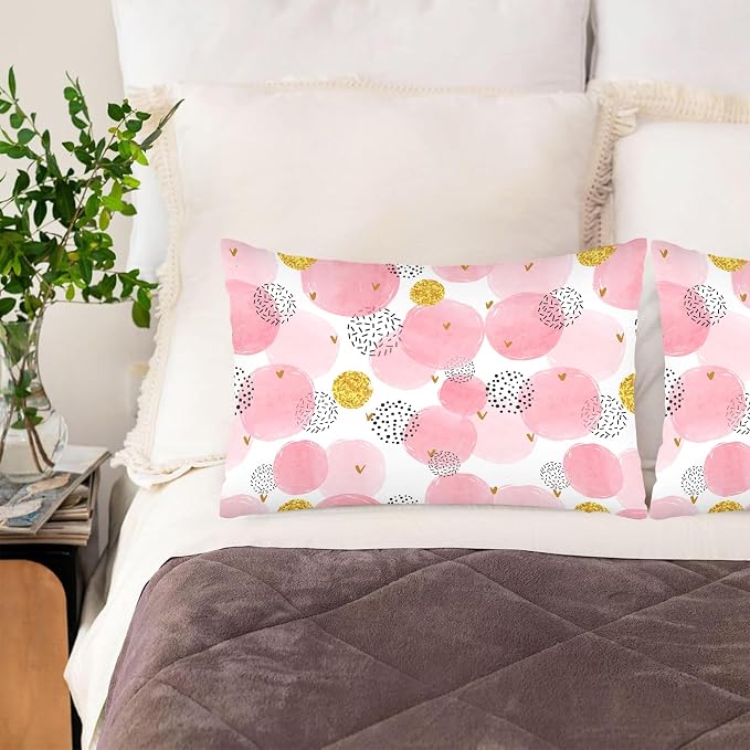 Pink Golden Dot Polka