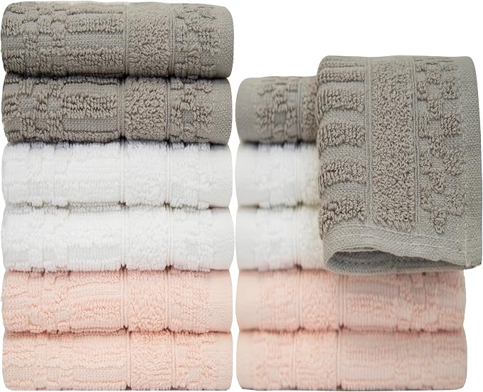 Light Grey, White & Pink
