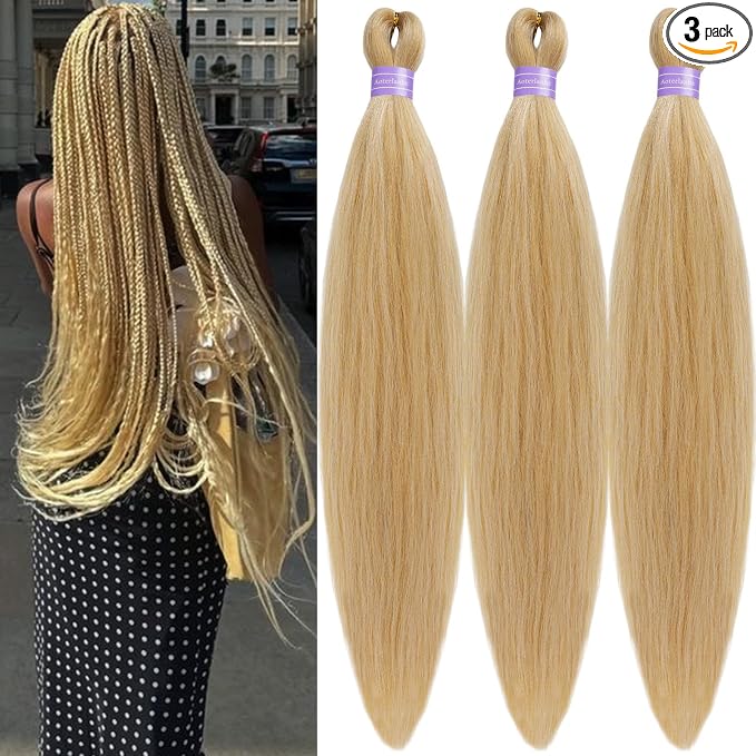 Mixed Golden Blonde Braiding Hair Pre Stretched