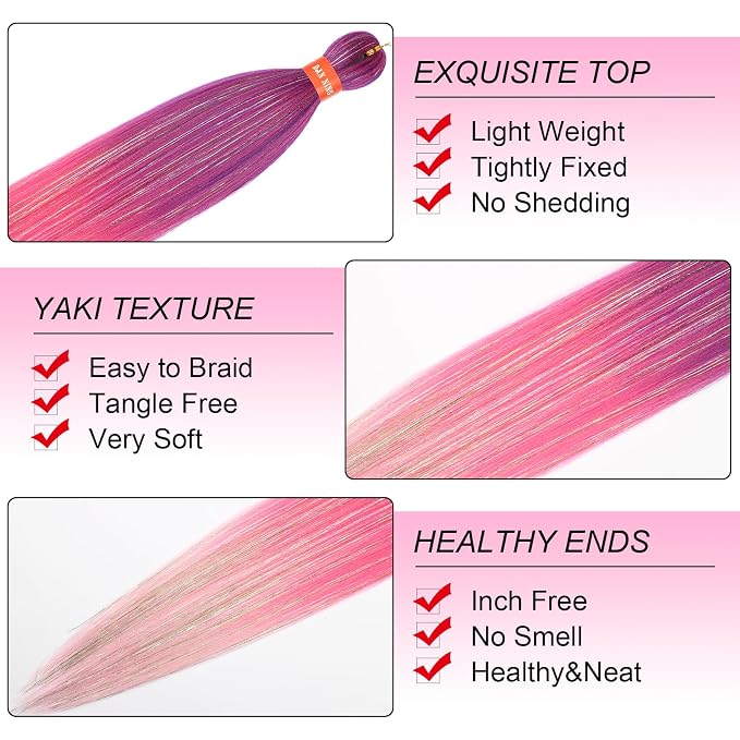 purple-hotpink-pink with tinsel