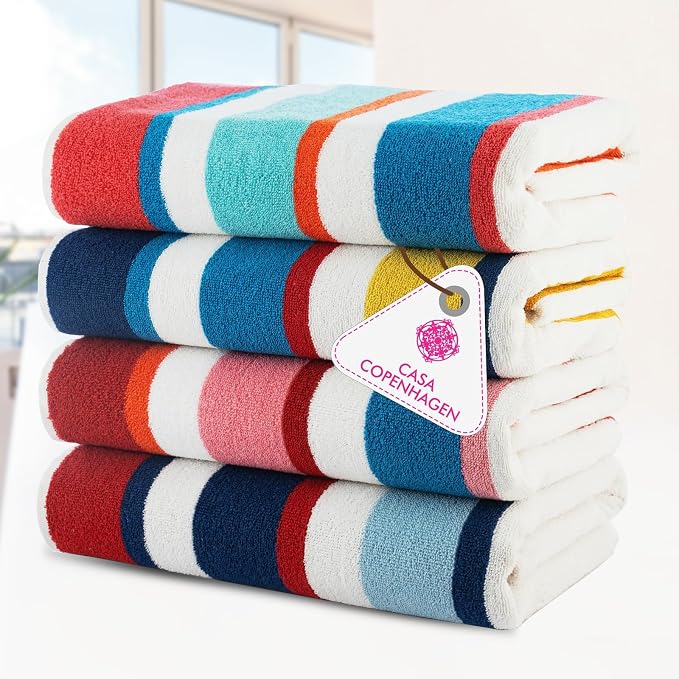 Bora Bora Beach Towel, 4 Pieces - Pink, Red, Yellow, Turquoise