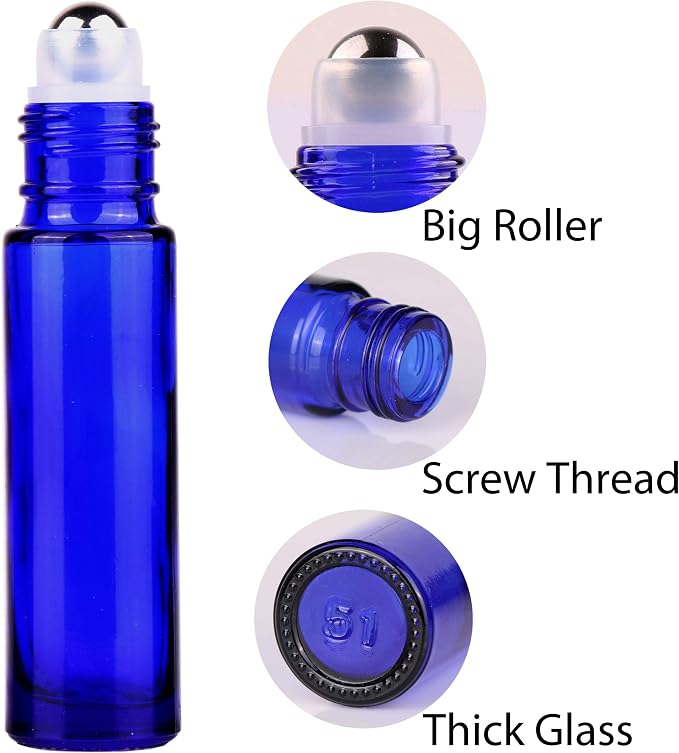 100 PACK Cobalt Blue Roller Bottles