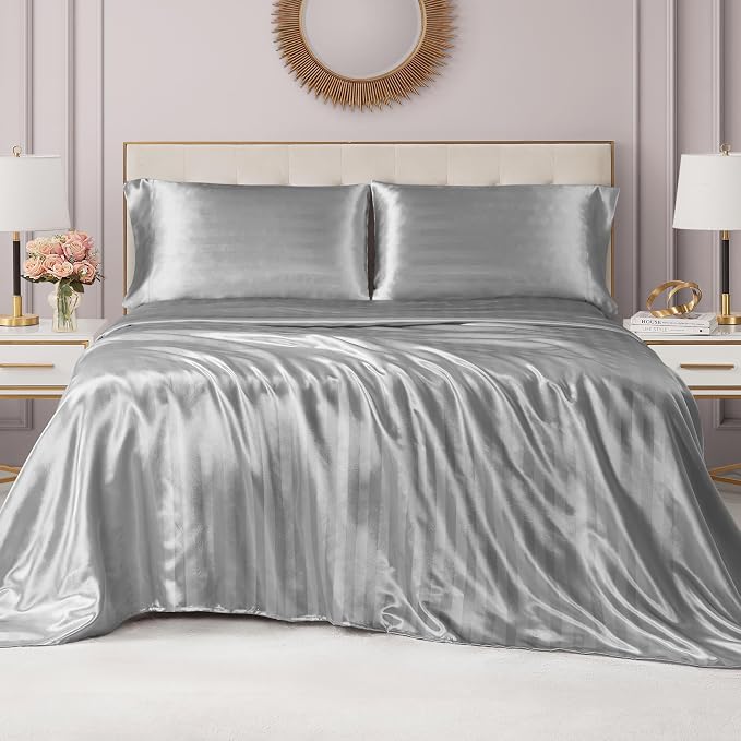 Grey Damask Stripe