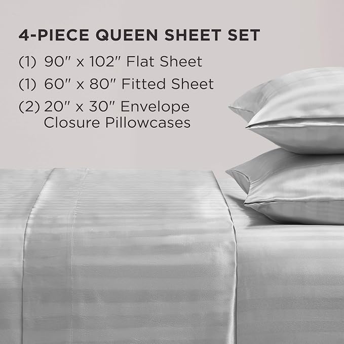 Grey Damask Stripe