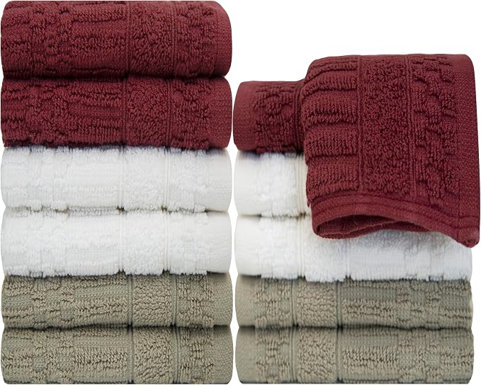 Maroon, White & Tan