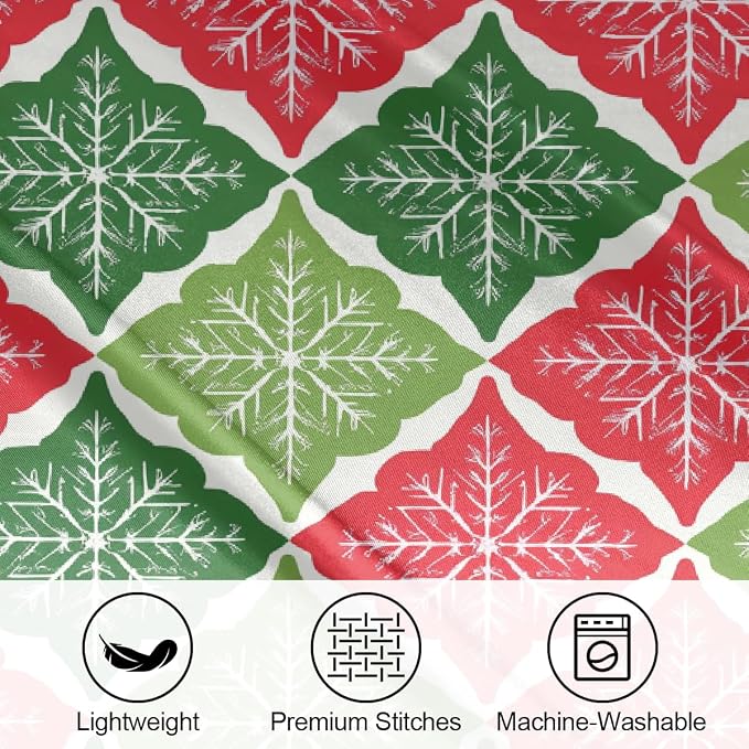 Red Green Snowflakes Retro