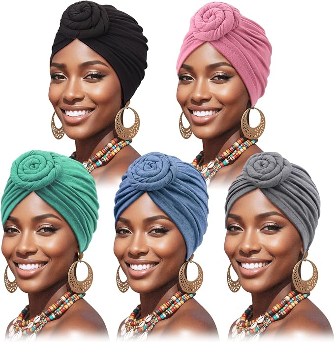 5 Pack Donut Flower : Navy, Turquoise, Maroon, Grey, Black