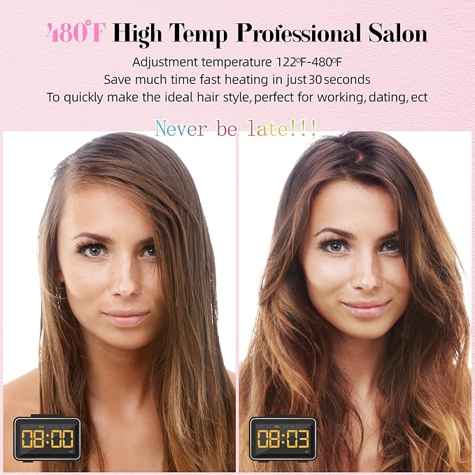 Rose Pink Rhinestone Straightener