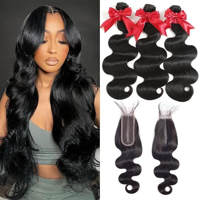 body wave bundles with 2x6 closure