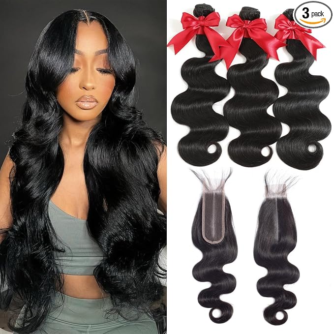 body wave bundles with 2x6 closure