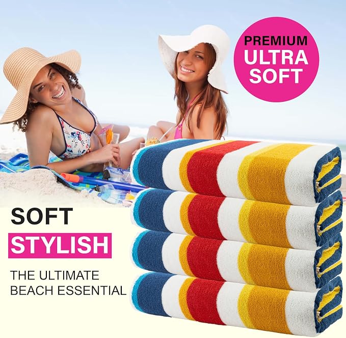 Bora Bora Beach Towel, 4 Pieces - Yellow