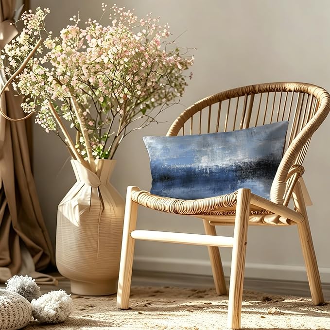 Abstract Blue and Gray Painting Modern