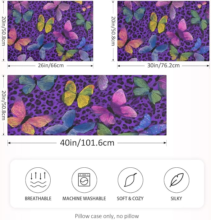 Colorful Butterflies and Purple Leopard Print