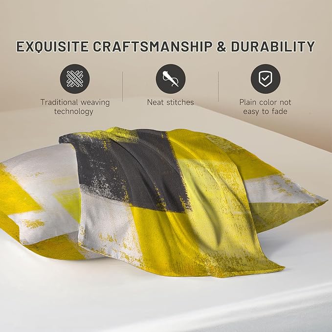 Yellow and Grey Abstract Art