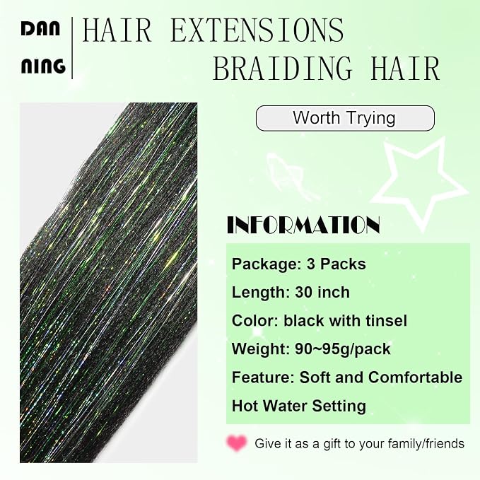 black with tinsel
