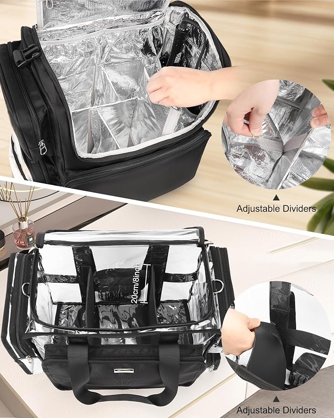 Black With large clear bag