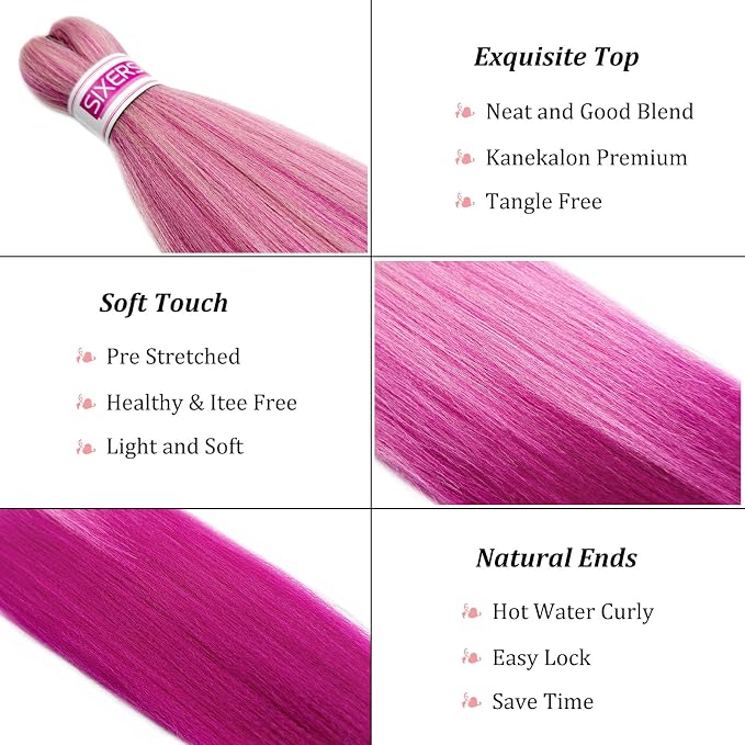 Blonde Pink Ombre Braiding Hair