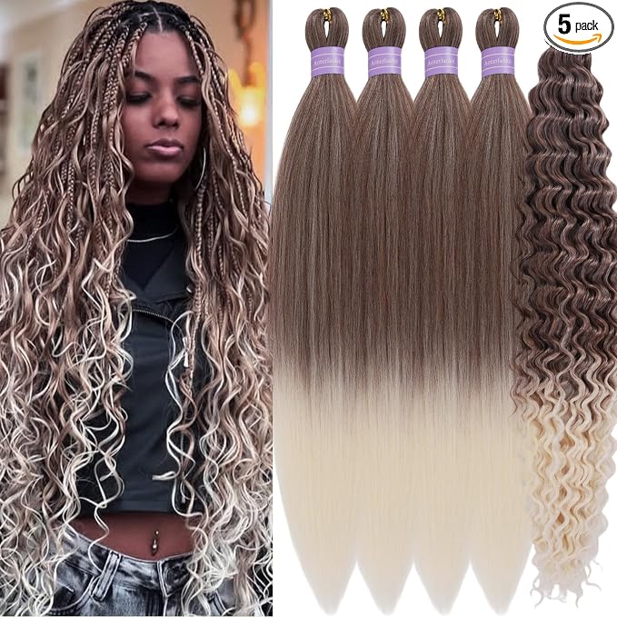 Ash Brown to Blonde Braiding Hair with Boho Curls