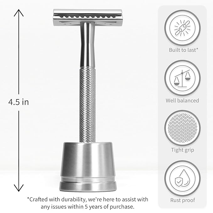 Silver Razor with Stand