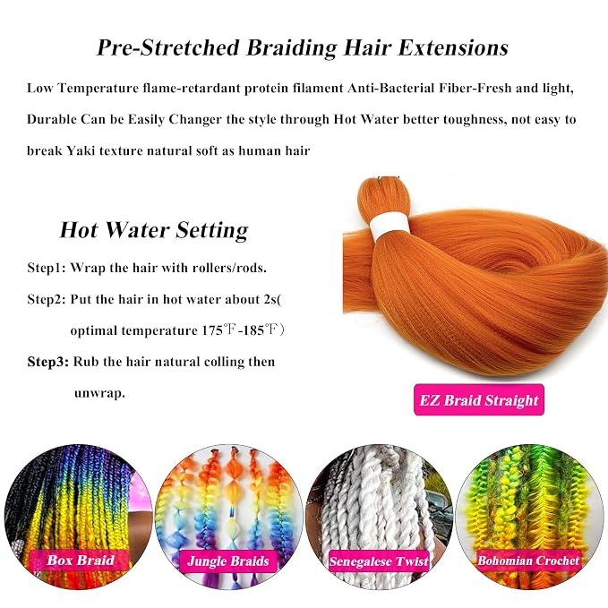 Golden Orange Braiding Hair 3 Packs