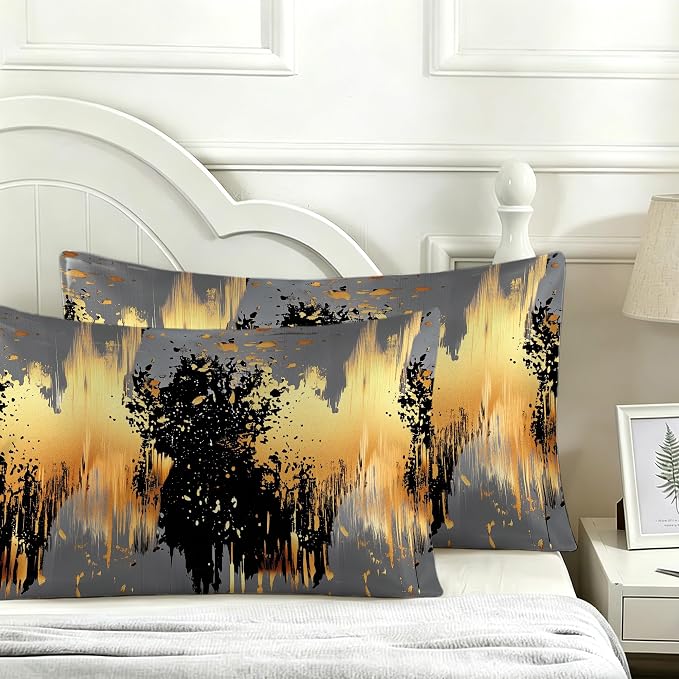 Abstract Black and Gold Sparkling